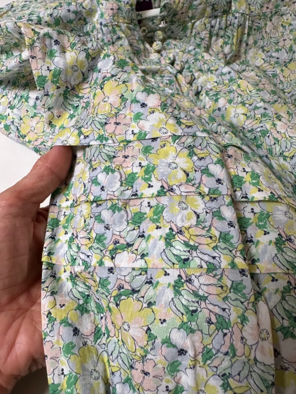 J. Crew Liberty Print 100% Cotton Button Front Popover Blouse - Picture 16 of 16